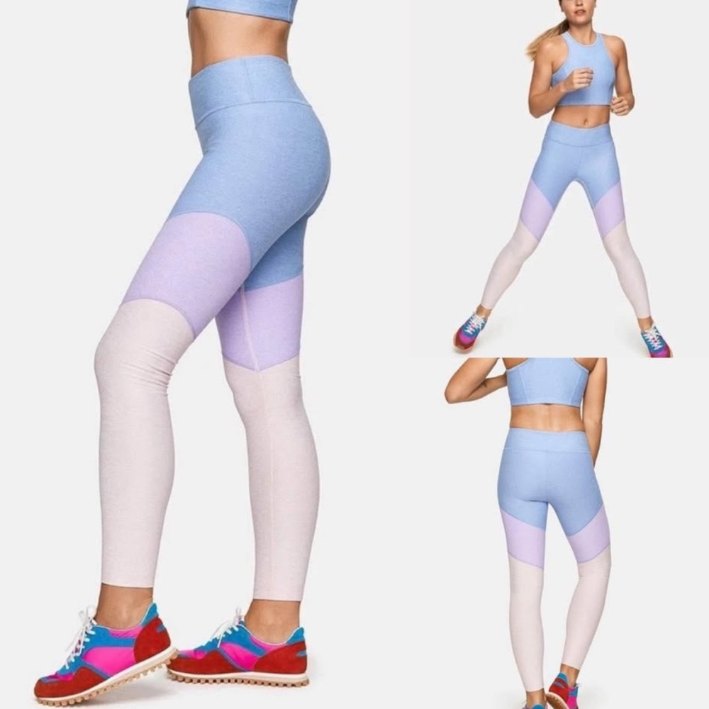 Outdoor Voices Leggings Colorblock Tights Size Medium Workout Gym Athletic